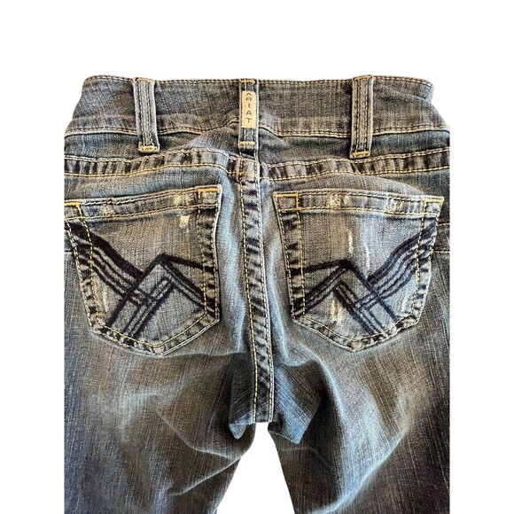 Ariat REAL Jeans Womens Sz 28R Perfect Rise Phoebe Distressed Boot Cut - Picture 5 of 7